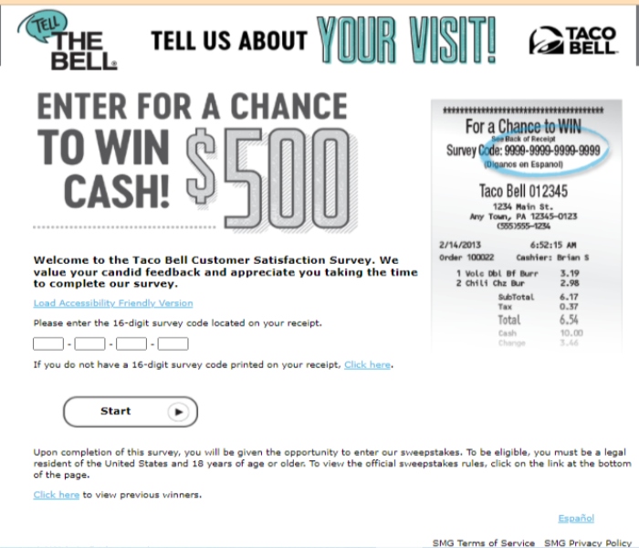 www.tellthebell.com – Check Out Taco Bell Survey To Win $500